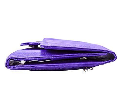 Big Skinny Women's Trixie Tri-Fold Slim Wallet, Holds Up to 30 Cards, Purple