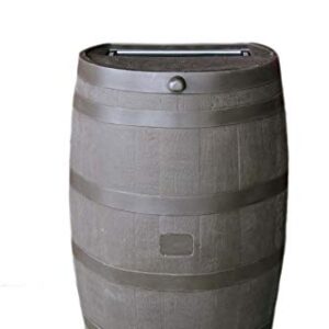 RTS Home Accents 50-Gallon Rain Water Collection Barrel with Brass Spigot, Brown