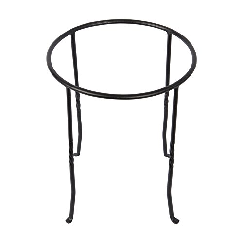 Achla Designs FB-14 Ring Wrought Iron Metal Plant birdbath Bowl Stand Flowerpot Holder, Black