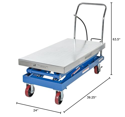 Vestil AIR-1500-D Carbon Steel Air Cart 1500 Lb. Capacity Silver