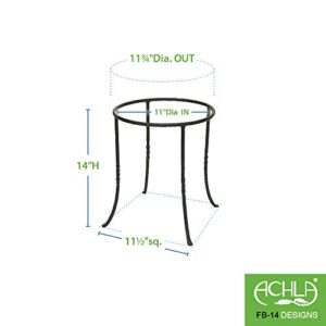 Achla Designs FB-14 Ring Wrought Iron Metal Plant birdbath Bowl Stand Flowerpot Holder, Black