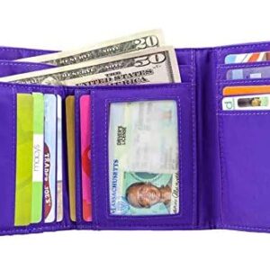 Big Skinny Women's Trixie Tri-Fold Slim Wallet, Holds Up to 30 Cards, Purple