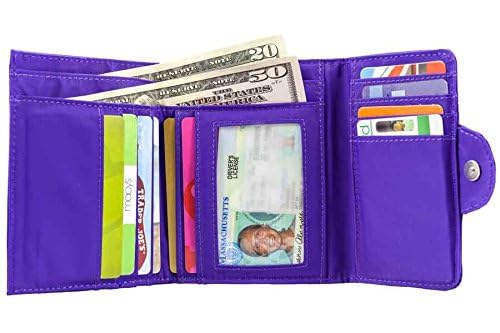 Big Skinny Women's Trixie Tri-Fold Slim Wallet, Holds Up to 30 Cards, Purple