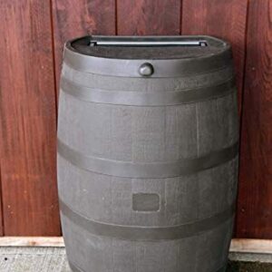 RTS Home Accents 50-Gallon Rain Water Collection Barrel with Brass Spigot, Brown