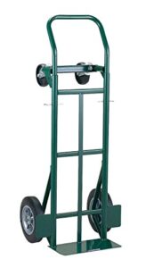 harper trucks jedt8635p 700 lb capacity super-steel convertible hand truck, dual purpose 2 wheel dolly and 4 wheel cart with 10" flat-free solid rubber wheels