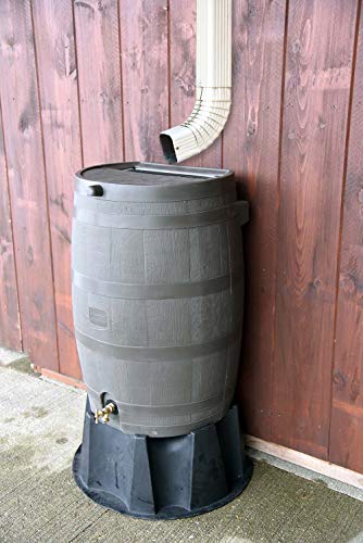 RTS Home Accents 50-Gallon Rain Water Collection Barrel with Brass Spigot, Brown