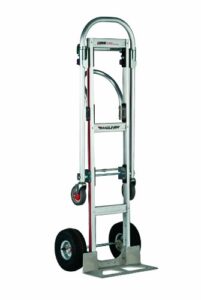 magliner gmk81ua4 gemini sr convertible hand truck, pneumatic wheels, 500 lbs load capacity, 61" height, 55-3/4" length x 21" width , silver