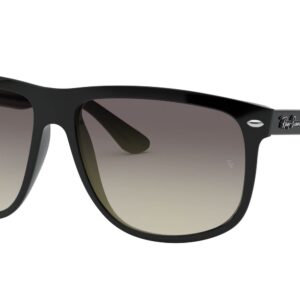 Ray-Ban RB4147 Boyfriend Square Sunglasses, Black/Grey Gradient Dark Grey, 60 mm