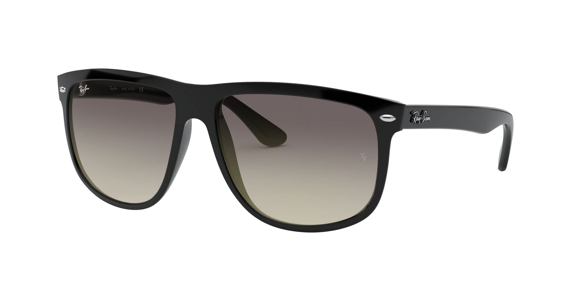 Ray-Ban RB4147 Boyfriend Square Sunglasses, Black/Grey Gradient Dark Grey, 60 mm