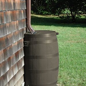 RTS Home Accents 50-Gallon Rain Water Collection Barrel with Brass Spigot, Brown