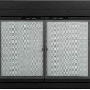 Pleasant Hearth AN-1010 Alpine Fireplace Glass Door, Black, Small