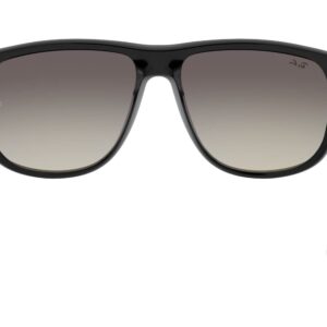 Ray-Ban RB4147 Boyfriend Square Sunglasses, Black/Grey Gradient Dark Grey, 60 mm