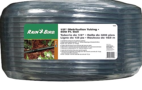 Rain Bird T63-500S Drip Irrigation 1/2" (0.634" OD) Blank Distribution Tubing, 500' Roll, Black