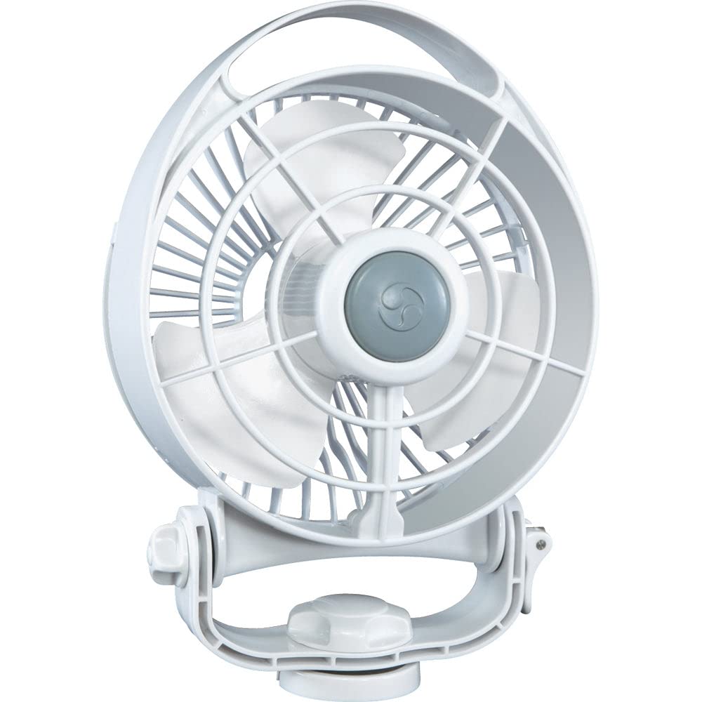 Caframo Marine Bora. 12V Marine Fan. Direct Wire, Low Draw, 5000 Hour Motor Life. White, 6.5â€ x 3.0â€ x 9.5â€ (748CAWBX)