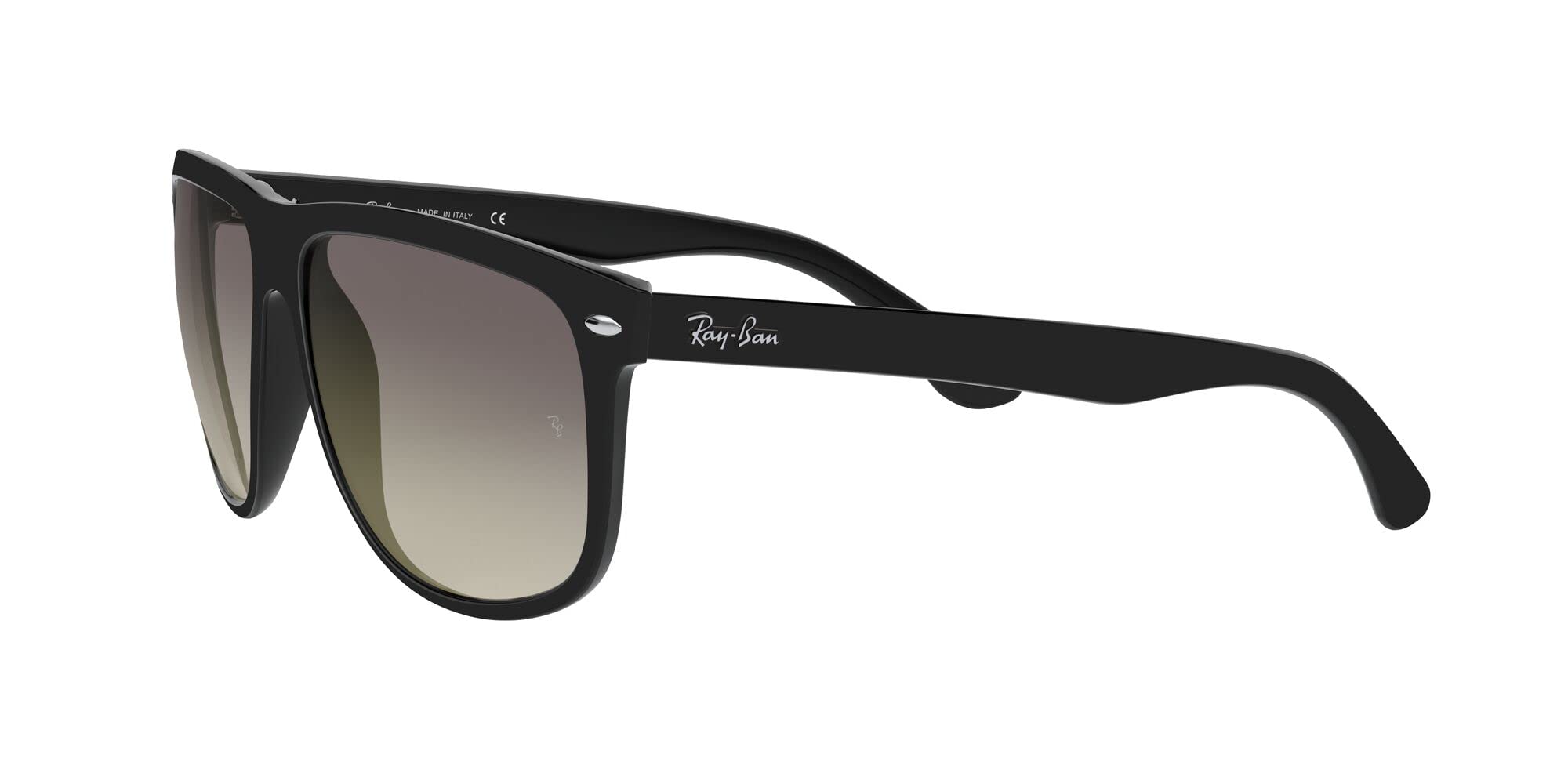 Ray-Ban RB4147 Boyfriend Square Sunglasses, Black/Grey Gradient Dark Grey, 60 mm