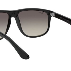 Ray-Ban RB4147 Boyfriend Square Sunglasses, Black/Grey Gradient Dark Grey, 60 mm