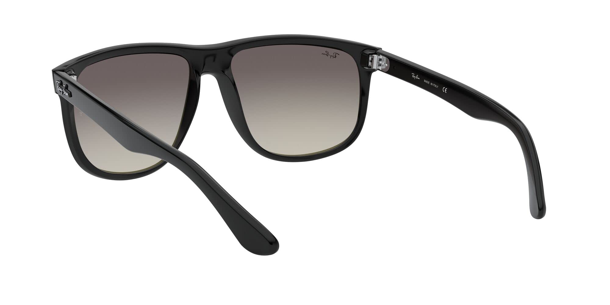 Ray-Ban RB4147 Boyfriend Square Sunglasses, Black/Grey Gradient Dark Grey, 60 mm