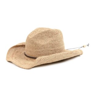 san diego hat company women's crocheted raffia cowboy hat,natural,one size