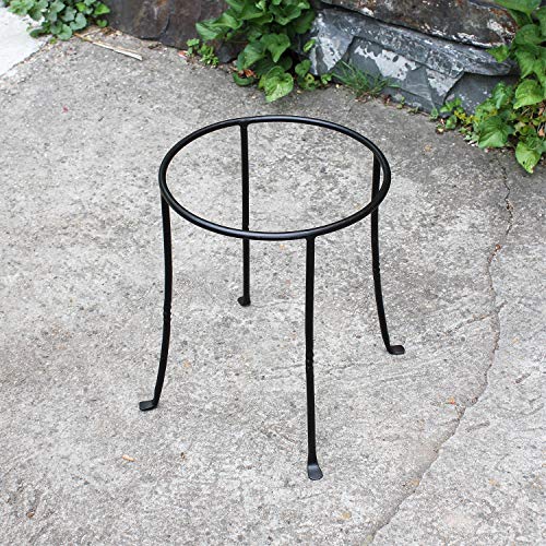 Achla Designs FB-14 Ring Wrought Iron Metal Plant birdbath Bowl Stand Flowerpot Holder, Black