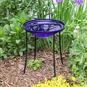 Achla Designs FB-14 Ring Wrought Iron Metal Plant birdbath Bowl Stand Flowerpot Holder, Black