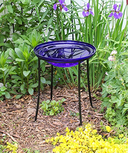 Achla Designs FB-14 Ring Wrought Iron Metal Plant birdbath Bowl Stand Flowerpot Holder, Black