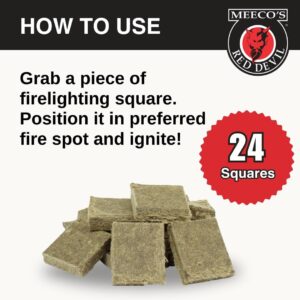 MEECO'S RED DEVIL Surestart® Firelighting Squares Pack of 144 - Quick Lighting for Indoor/Outdoor Fireplaces, Wood Stoves, Pellet Stoves, Campfires, Fire Pits, Smoker Grills, & Pizza Ovens