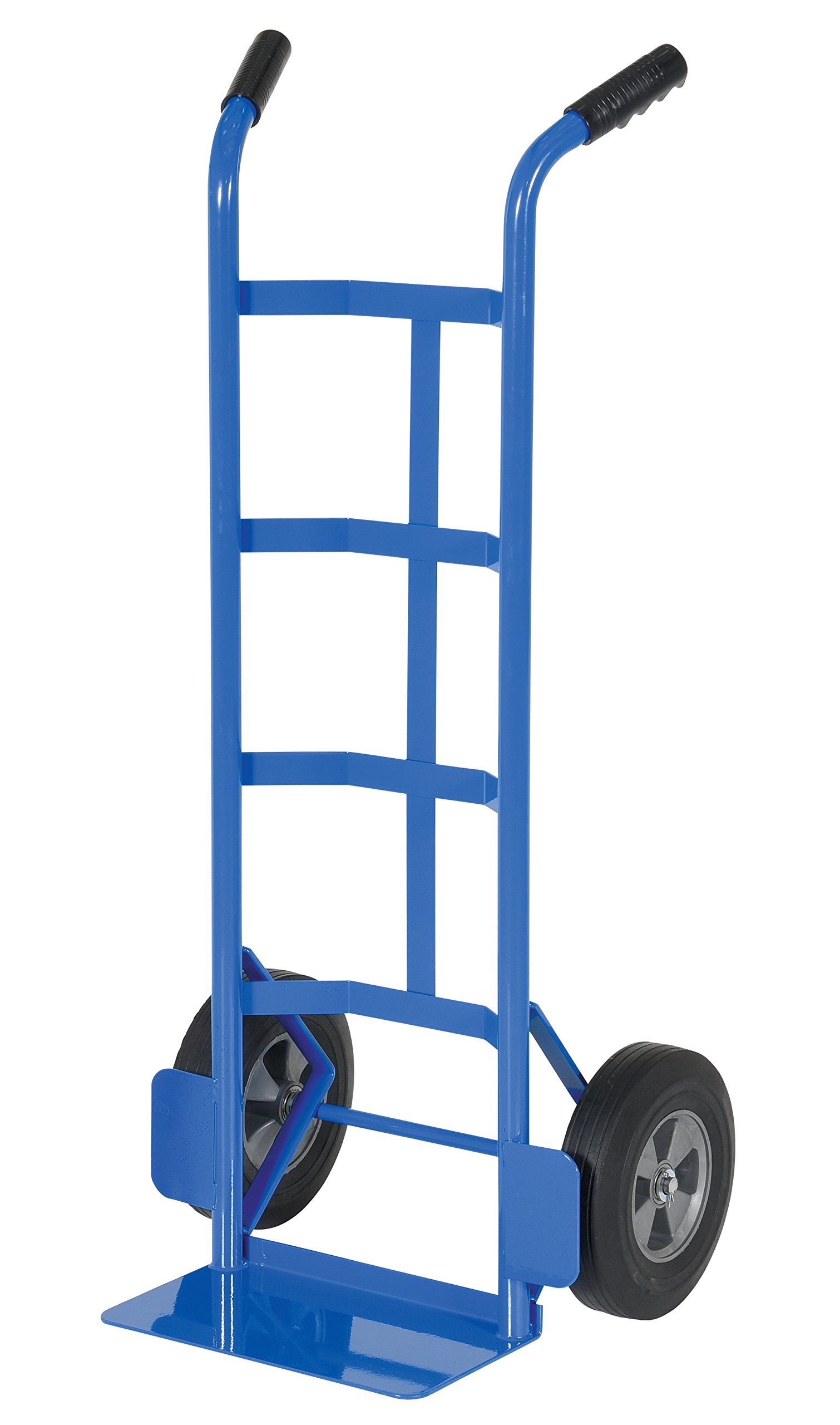 Vestil DHHT-500S-HR Steel Hand Truck with Dual Handle,Hard Rubber Wheels, 500 lbs Load Capacity, 44-1/2" Height, 21" Width X 17-1/2" Depth