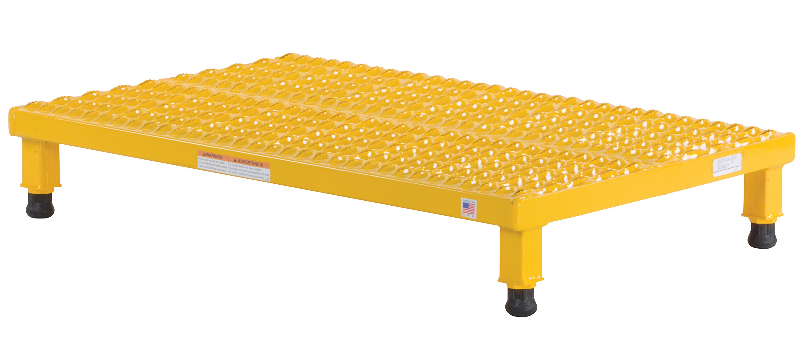 Vestil AHW-L-2436 Adjustable Work-Mate Stand with Serrated Deck, Steel, 36" Length x 24" Width Deck, 500 lbs Capacity, 5" - 8" Height Range, Yellow