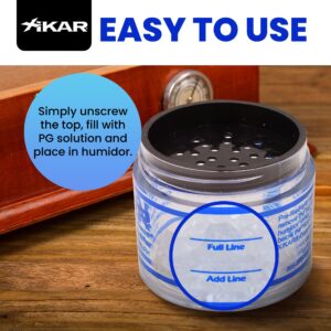 XIKAR Crystal Gel Humidifier Jar for Cigar Humidors, 4oz - Reusable Crystals for Premium Cigar Humidification - Regulates 70% Relative Humidity and Lasts up to 90 Days, Ideal for 150 Cigars