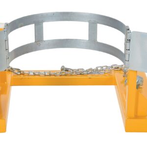 Vestil DCR-205-8 Steel Fork Truck Drum Carrier/Rotator For Steel Drums 55 Gallon 800 Lb. Capacity Yellow