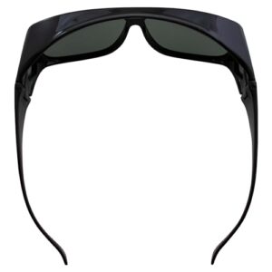 Overalls Sunglasses with Black and Polarized Grey Lens Fits Over Glasses