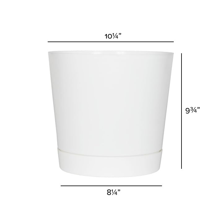 Novelty Majestic Full Depth Cylinder Pot, Glossy White, 10-Inch (10102)