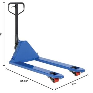 Vestil PM5-2748-QL Quick Lift Pallet Truck, 5,500 lb. Capacity, 48" Length x 27" Width Forks