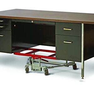 Raymond Original Mighty King Steel Desk Lift, Hard Rubber Wheels, 600 lbs Load Capacity, 9-3/4" Height, 32" Width X 16" Depth