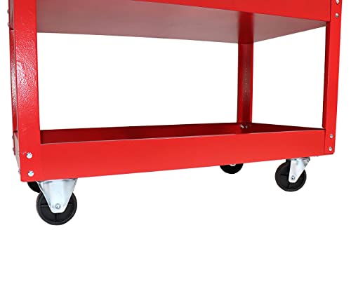 Dragway Tools 3 Tray Service Utility Cart 150 LBS Load Capacity with Swivel 360° Wheels Tool Cart Multifunctional