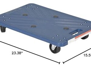 Vestil POS-1624 Plastic Dolly with Molded Handle, 220 lbs Capacity, 23-3/8" Length x 15-1/2" Width x 4-1/2" Height Deck