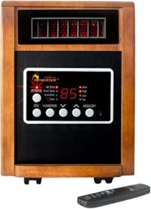 dr infrared heater dr-998, 1500w, space heater with humidifier, oscillation fan & remote control (cherry)