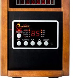 Dr Infrared Heater DR-998, 1500W, Space Heater with Humidifier, Oscillation Fan & Remote Control (Cherry)