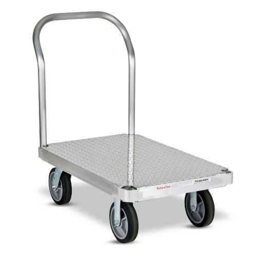 Magliner PTK2448T1-Q Tread Plate Deck Platform Truck, Aluminum, 2700 lb Capacity, 48" Length x 24" Width, Silver