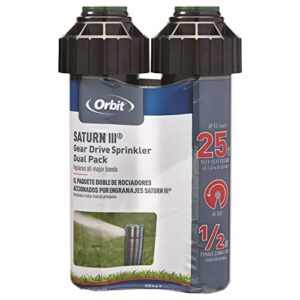 orbit 55469 – sprinkler saturn iii medium scope, pre-installed with nozzle, 5.50 x 11 x 17 cm, black/green