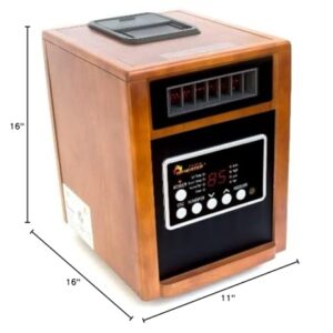 Dr Infrared Heater DR-998, 1500W, Space Heater with Humidifier, Oscillation Fan & Remote Control (Cherry)