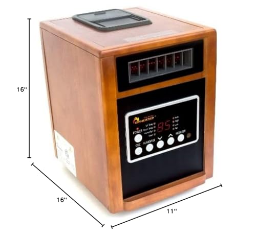 Dr Infrared Heater DR-998, 1500W, Space Heater with Humidifier, Oscillation Fan & Remote Control (Cherry)