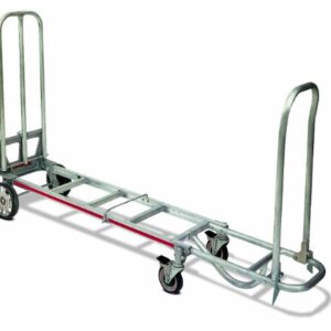 Magline STK8AA1 Aluminum 4 Wheel Foldable Hand Truck, Loop Handle, Mold-On Rubber Wheels, 200 lbs Capacity, 73" Height, 17" Width x 16" Depth