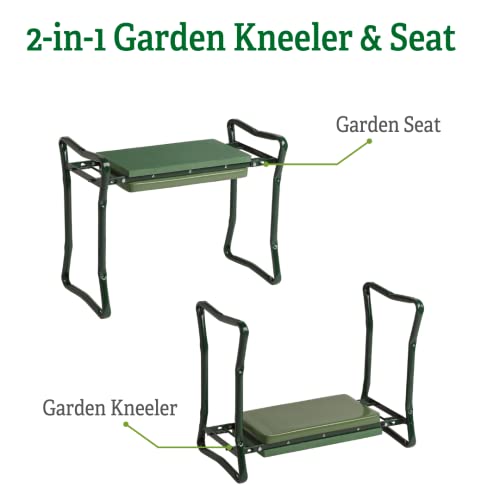 Gardener's Supply Company Garden Kneeler and Portable Stool | Extra Wide & Soft Kneeler for Outdoor Flower Beds and Raised Bed Planting | Ideal Gardening Gifts for Grandparents & Senior Gardeners