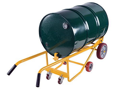 Vestil RDBT-PO Drum Truck with Dual Handle, Polyolefin Wheels, 1000 lbs Load Capacity, Overall L x H (in.) 20-1/16 x 60-5/8"