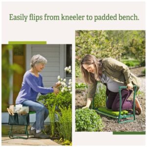 Gardener's Supply Company Garden Kneeler and Portable Stool | Extra Wide & Soft Kneeler for Outdoor Flower Beds and Raised Bed Planting | Ideal Gardening Gifts for Grandparents & Senior Gardeners