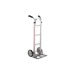 magliner hmk116ua1 aluminum hand truck, double grip handle with brace, 18" x 7-1/2" aluminum diecast nose plate, 500 lb capacity