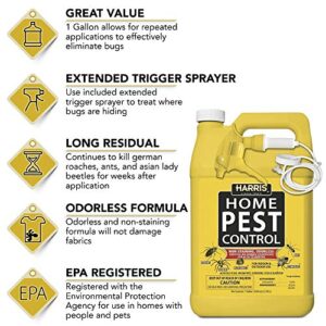 Harris Home Insect Killer, Liquid Gallon Spray with Odorless and Non Staining Residual Formula - Kills Ants, Roaches, Spiders, Fleas, Mosquitos, Moths, Scorpions, Flies and Silverfish