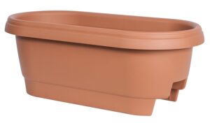 bloem deck balcony rail planter: 24" - terra cotta