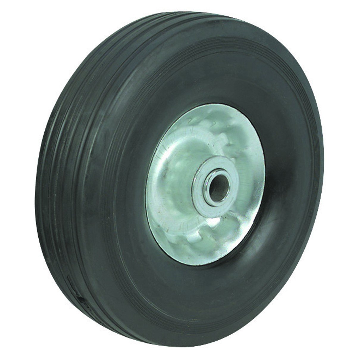 8" Solid Rubber Tire with Zinc Plated Rim 300 lbs. Capacity for Carts, Hand Trucks